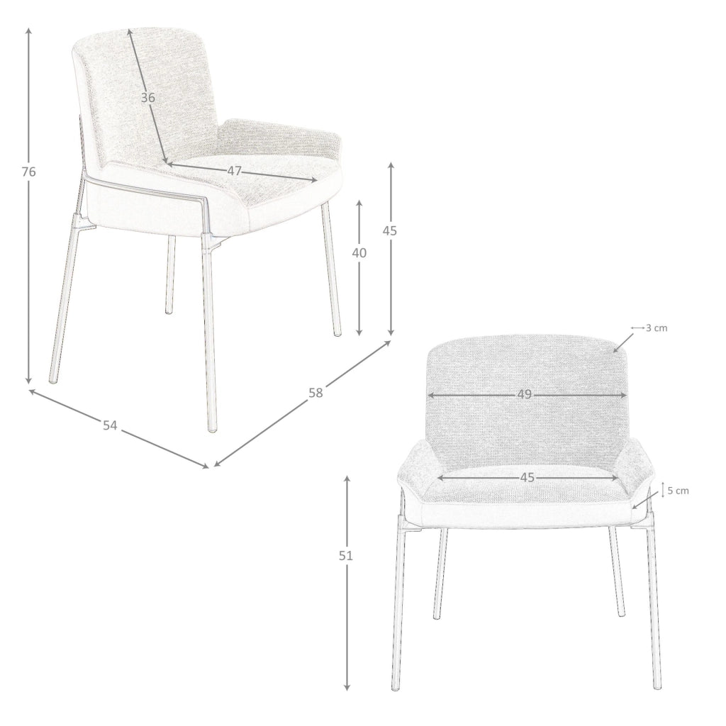 Sedia in tessuto grigio e velluto marrone