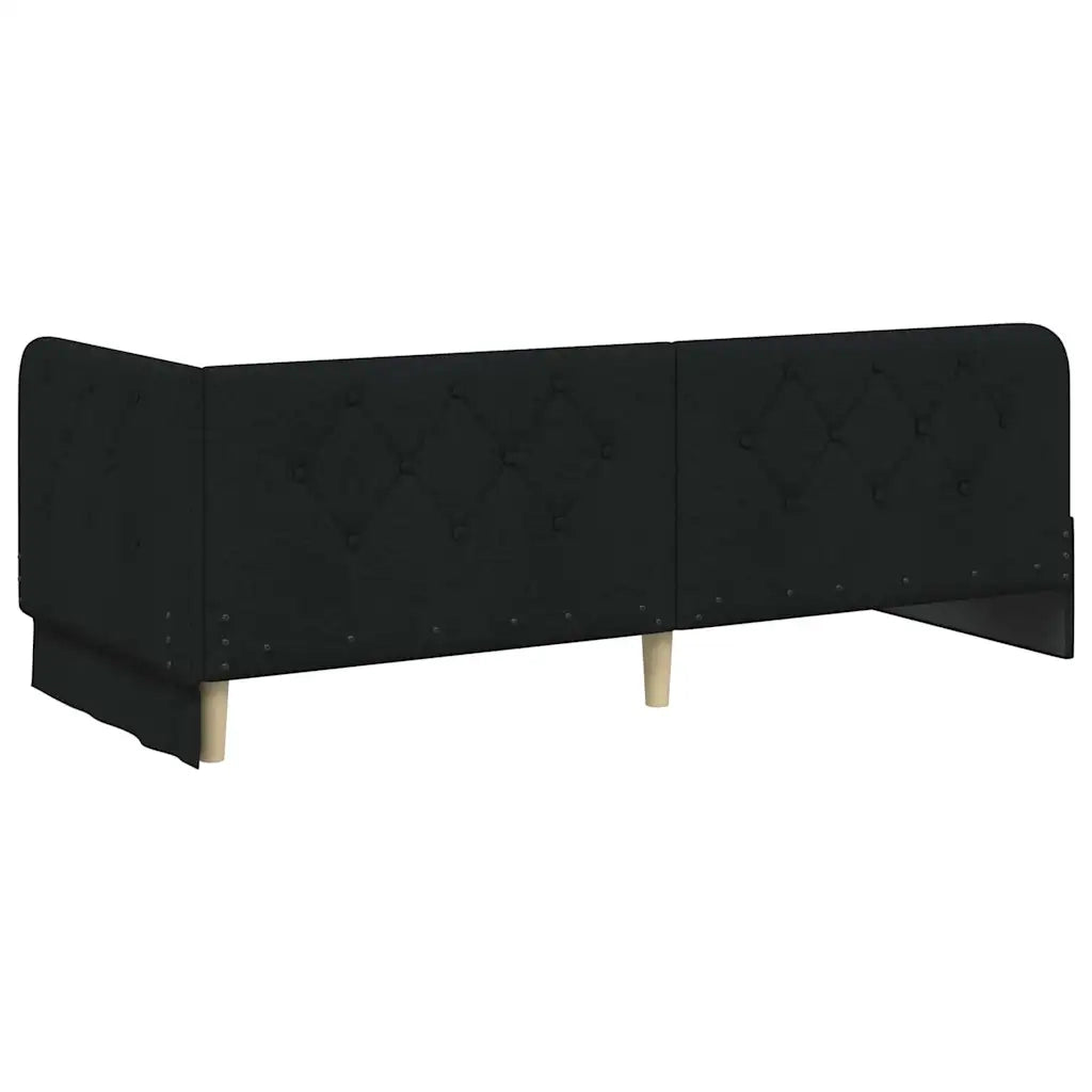 Cornice del letto ad angolo Nero 80 x 200 cm Tessuto
