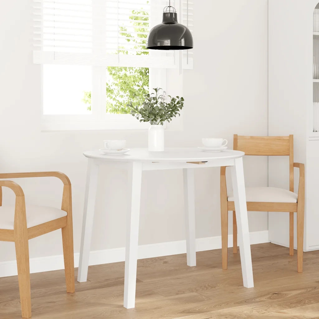 vidaXL Tavolo da Pranzo Bianco in Legno Massello di Hevea