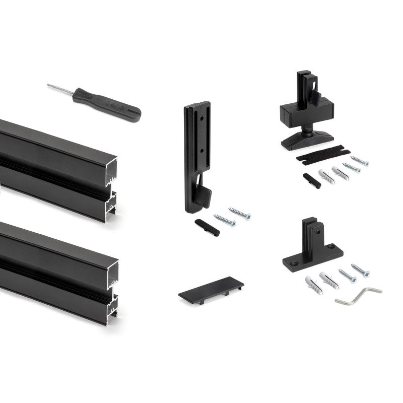 Kit di Reggimensole per 3 ripiani in Legno e 1 modulo per struttura Zero, Zama, Verniciato grigio pietra