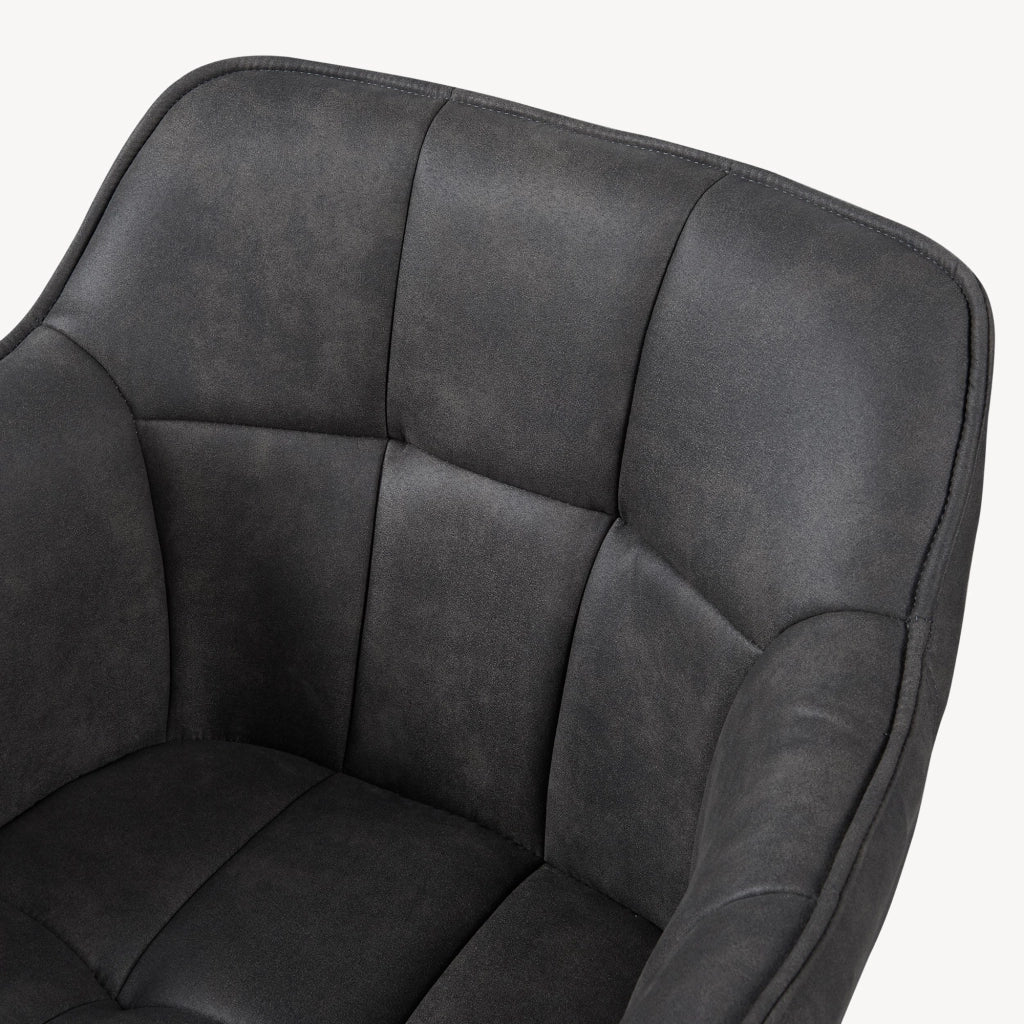 Set di 2 Sedie per Sala Pranzo Birmingham Effetto Velluto Grigio Scuro [en.casa]