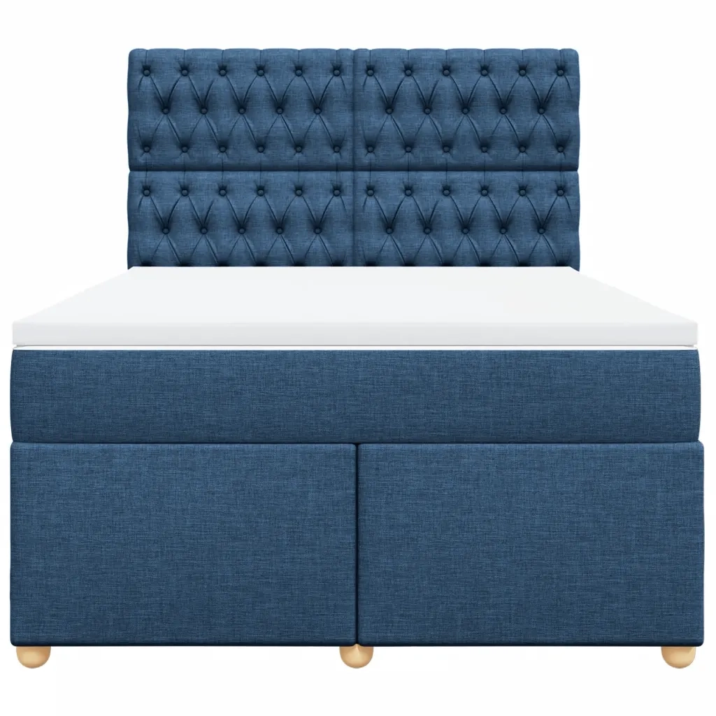Giroletto a Molle con Materasso Blu 140x200 cm in Tessuto