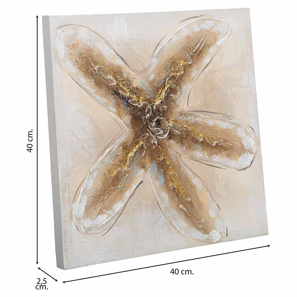 Quadro dipinto a mano con rilievo marrone 40x40x2,5h
