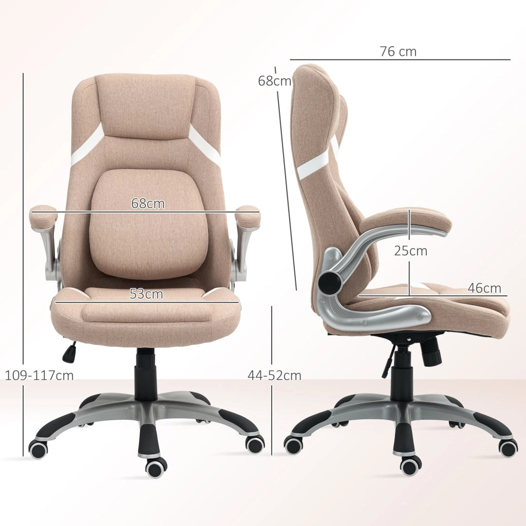 Sedia Operativa da Ufficio Reclinabile 68x76x109-117 cm Marrone Chiaro
