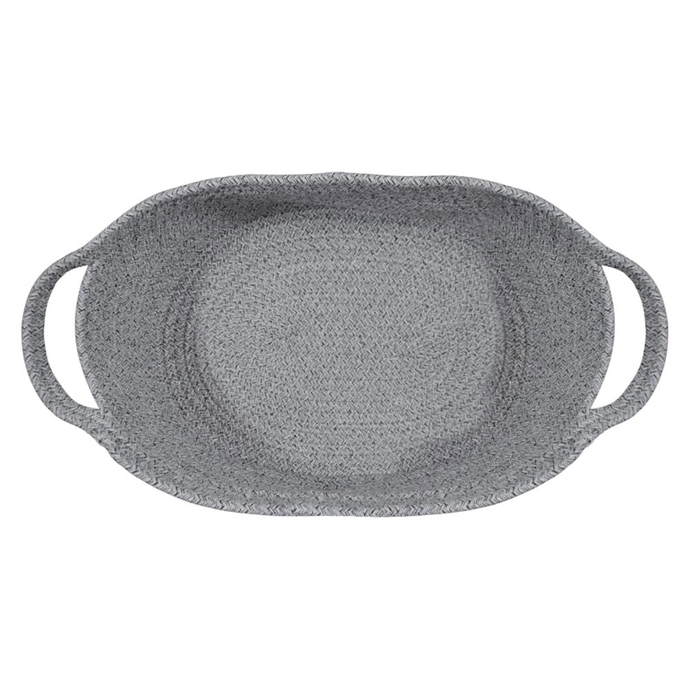 Cesti Portaoggetti Ovale in Corda Grigio con Maniglie cm 47 x 25x h 15 set da 3