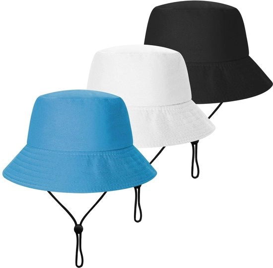Cappello da Sole con Corda a Vento - 3 pezzi - Cappello Leggero da Esterno - Cappello da Estate - Protezione Sole - Materiale Polyester di Alta Qualità