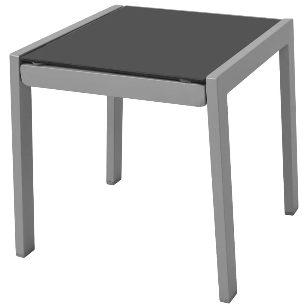 Set di due lettini prendisole con tavolo in alluminio nero 02_0011910