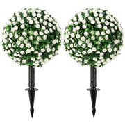 Alberi di Rose Artificiali UV-Resistenti ¨C Xylo ¨C Set 2 Pezzi 55cm Bianco per Esterno Giardino
