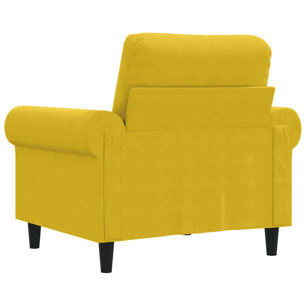 Poltrona-Divano Sedia Giallo 60 cm Velluto 343819