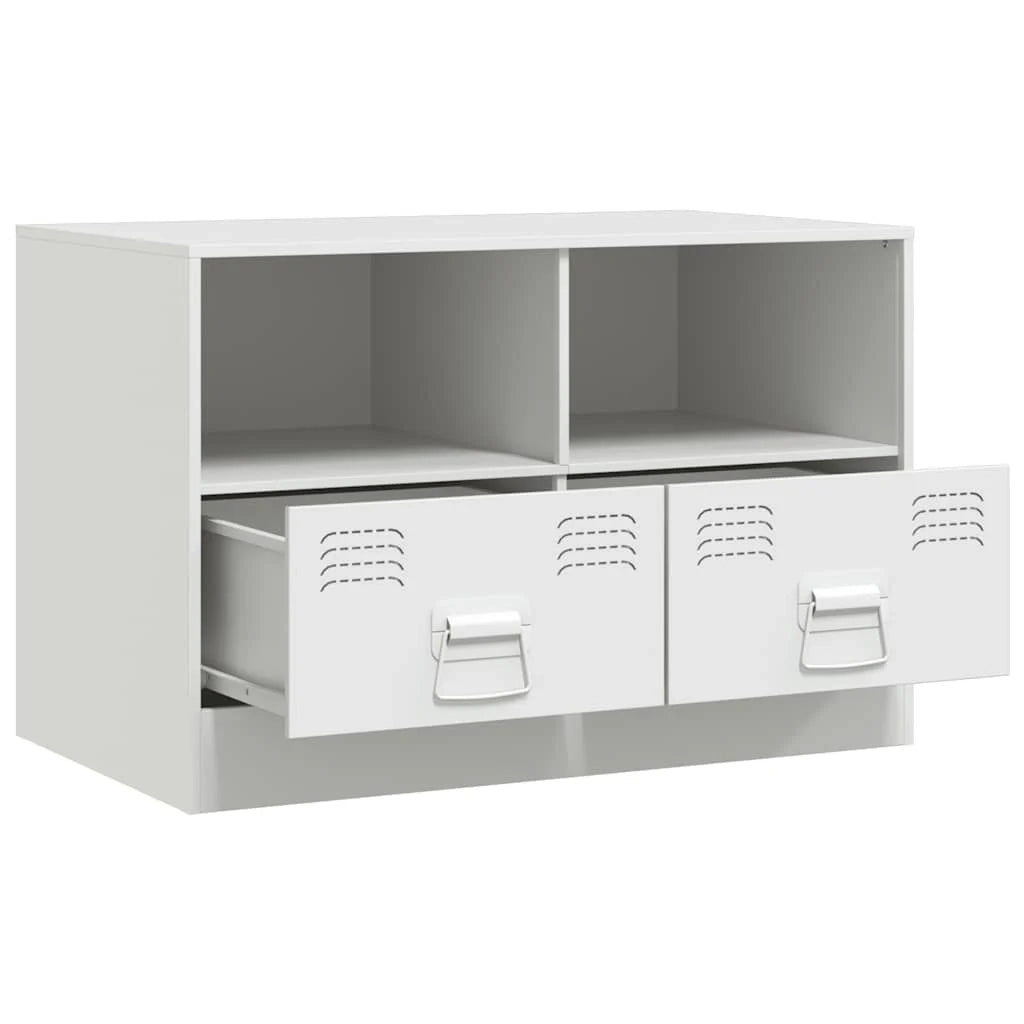 Mobile TV multimediale mensola TV credenza TV adatto per sala da pranzo soggiorno camera da letto 67 x 39 x 44 cm acciaio bianco 02_0026143