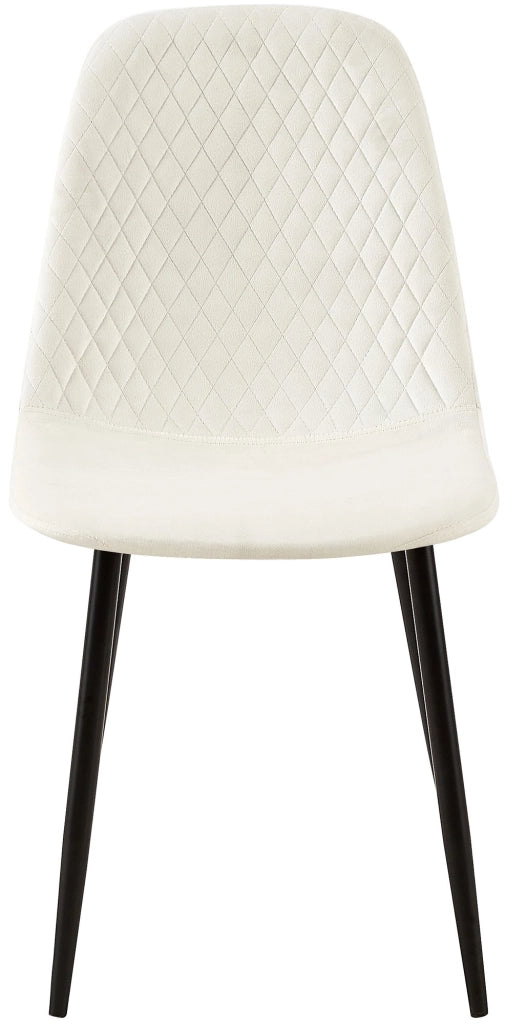 Sedia Giverny con cuciture decorative Velluto,bianco crema