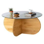 Bagolino, Tavolino da Salotto Portariviste, 75x75x35h cm Marrone Rovere