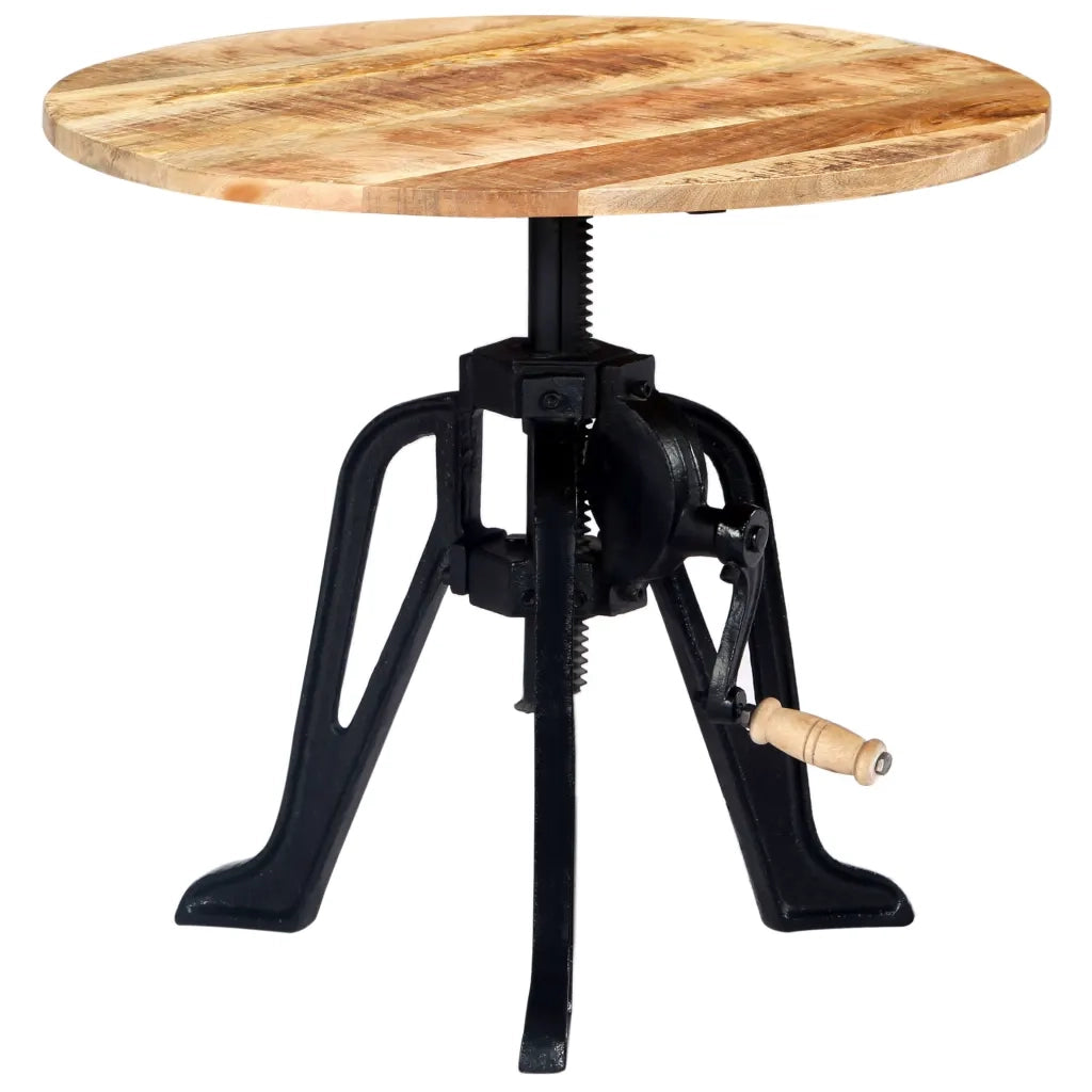 Tavolino | Tavolo laterale 60x(46-63) cm in Legno Massello di Mango e Ghisa