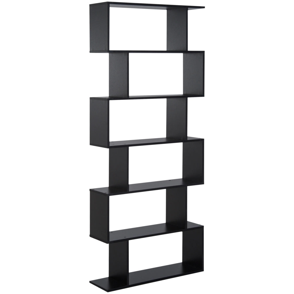EasyComfort Libreria Legno Design Moderno con 6 Ripiani 80 × 23 × 192cm Nero