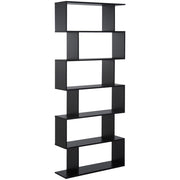 EasyComfort Libreria Legno Design Moderno con 6 Ripiani 80 × 23 × 192cm Nero