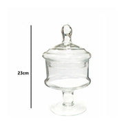 Trade Shop - Vaso Con Coperchio Ampolla Alzatina Biscottiera Per Confettata Vetro 28cm -
