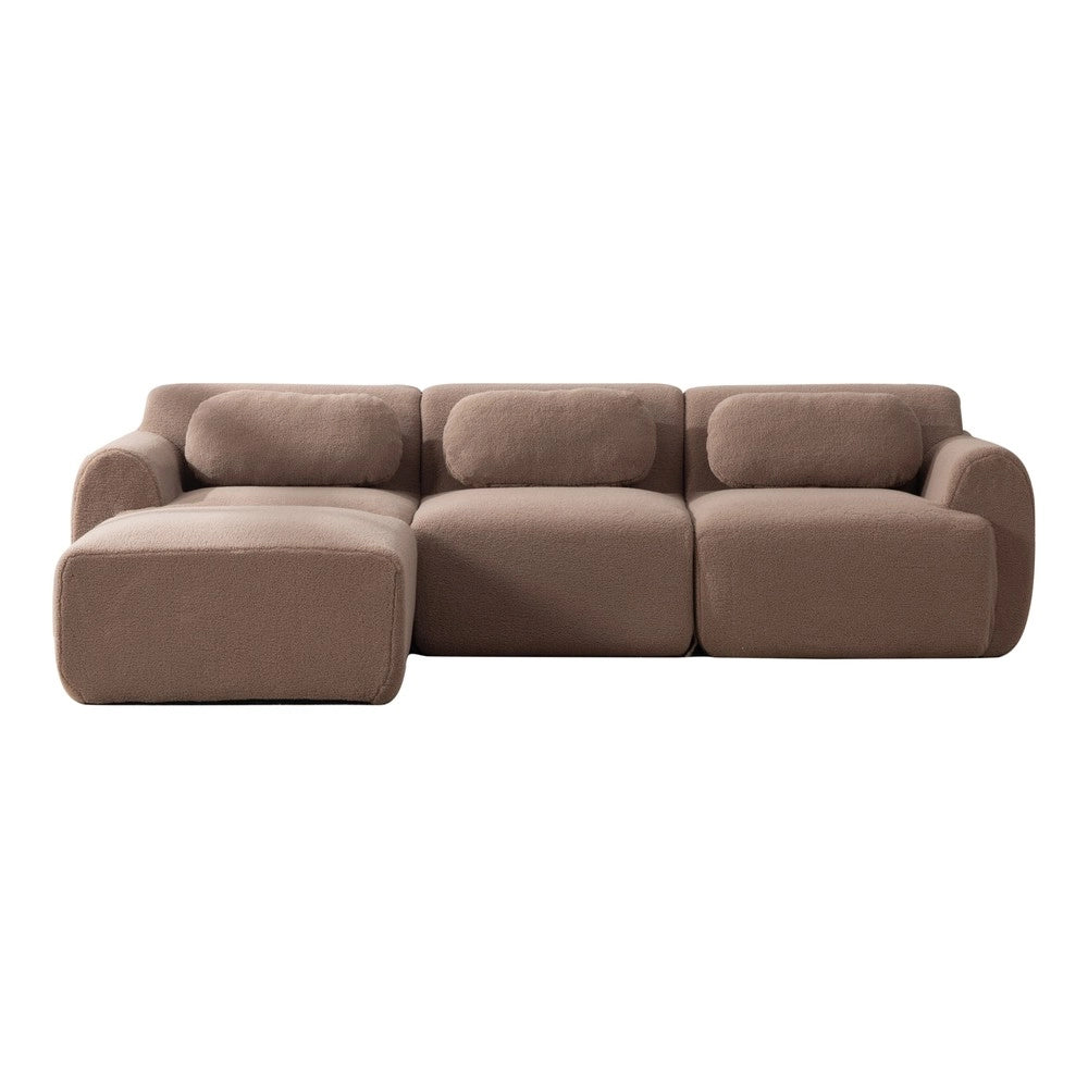 Divano Modulare in Tessuto Chenille ¨C MINIMAL ¨C Beige, Schiumato 30D