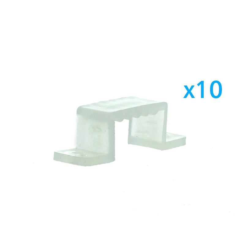 10 PZ Clip Fissaggio Rigido 16x10 mm per Bobina Striscia Led Impermeabile