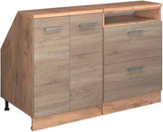 Set di mobili sottotetto Rion, Sonoma, 120 cm Set di 2 carcasse armadio profondità 60 cm, adatto per il salvaspazio sotto tetti spioventi