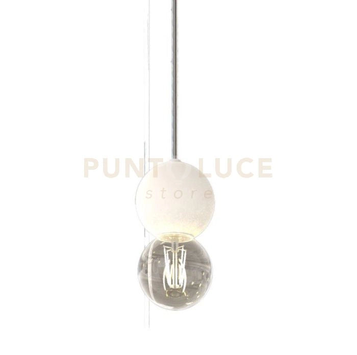 MELINA-S1 B Sospensione 1 luce con sfera bianco opaco e lampadina E27 inclusa senza base