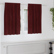Tende Blackout  con nastro superiore 2 pezzi Rosso vino Velluto