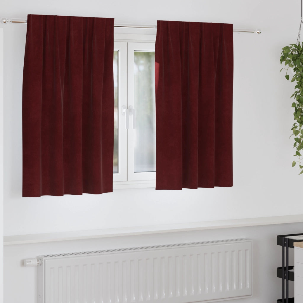 Tende Blackout  con nastro superiore 2 pezzi Rosso vino Velluto