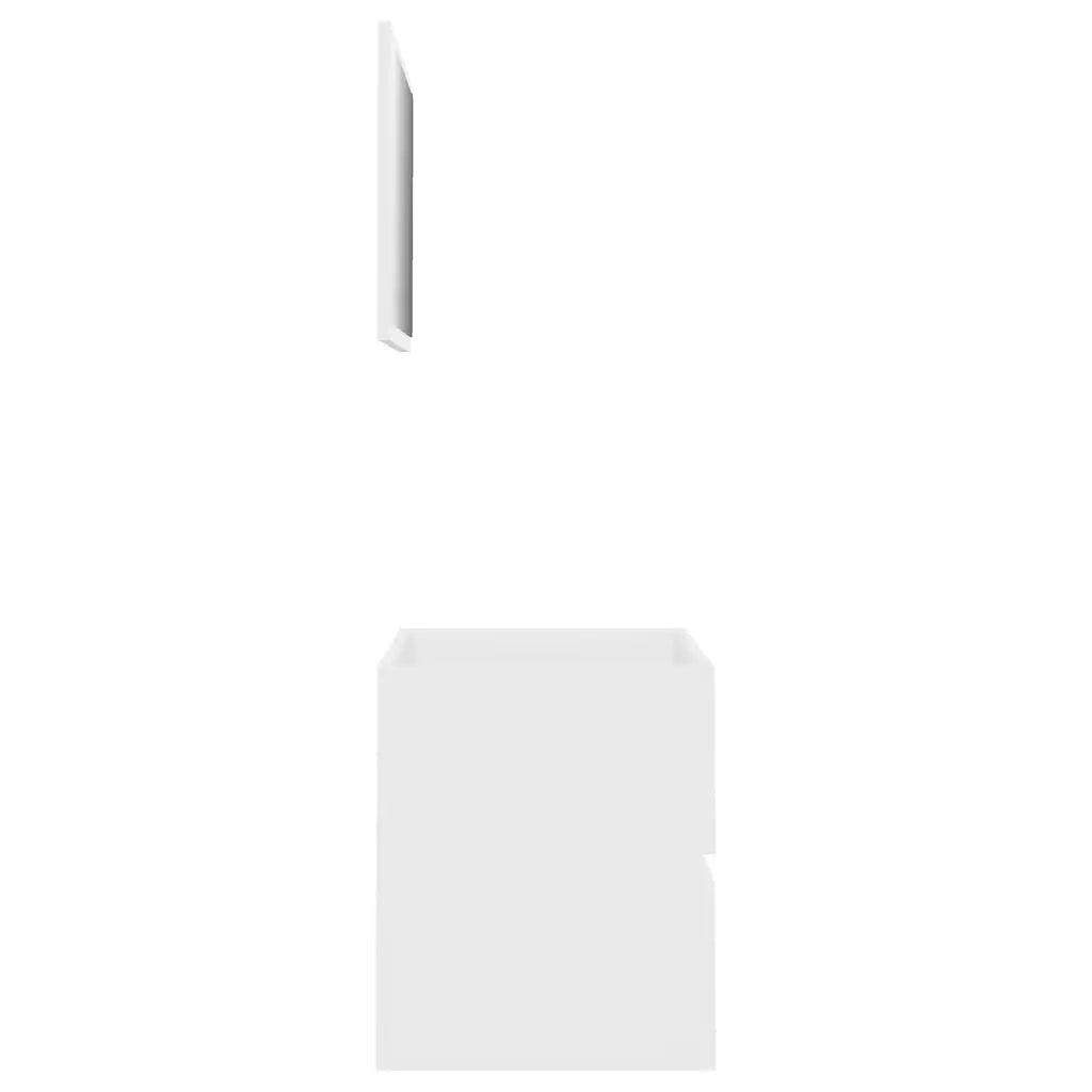 Set Mobili da Bagno 2 pz Bianco in Legno Multistrato 804872