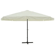 Ombrellone-Ombrello da giardino bianco in alluminio 500 cm