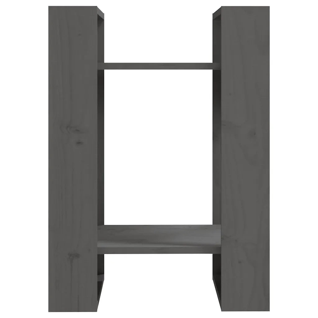 Libreria/Divisorio Grigio 41x35x57 cm in Legno Massello di Pino 813856