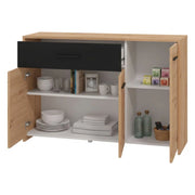 Madia Sanza, Credenza 2 Ripiani, 119x33x80.5h cm Marrone Rovere Nodi
