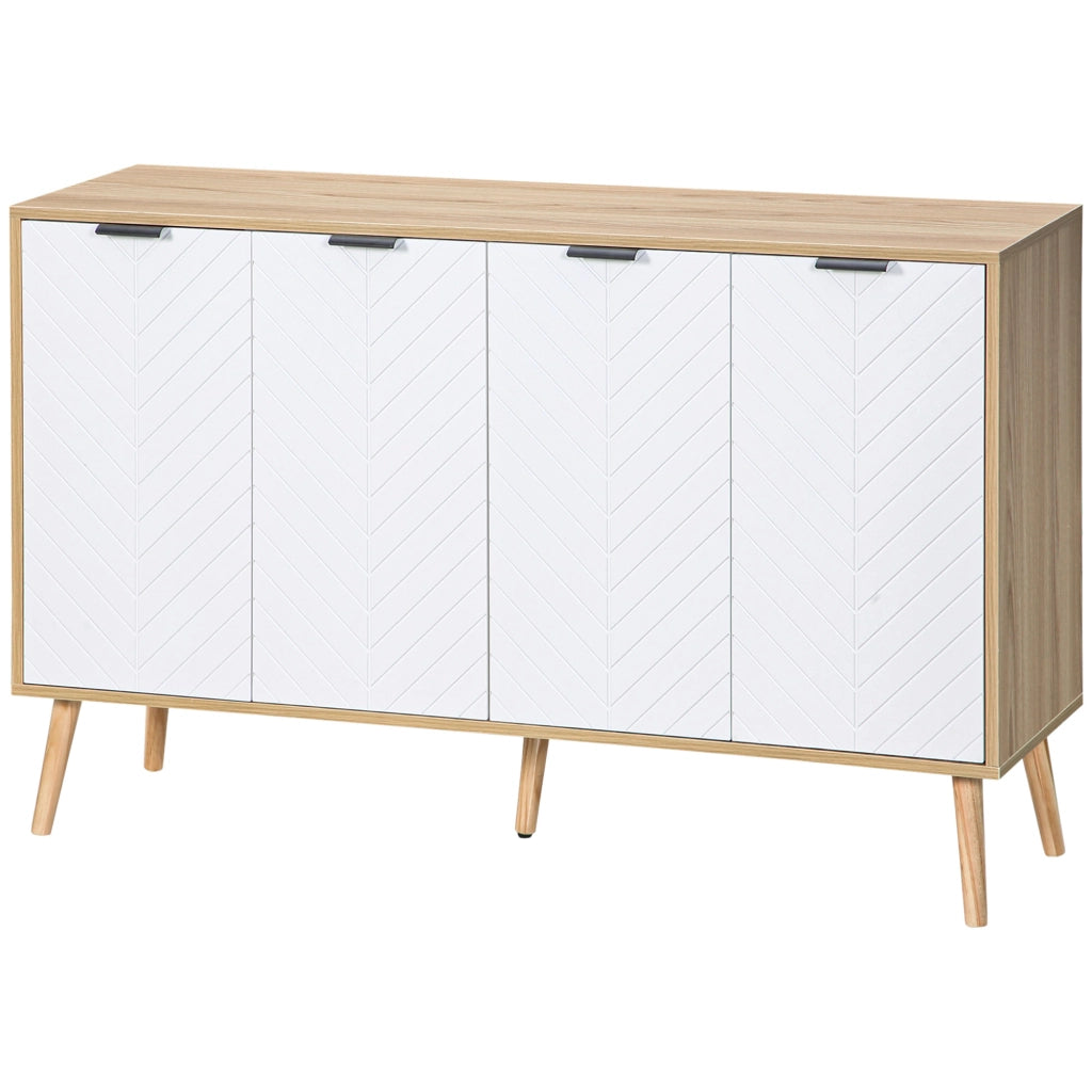 Cassettiera a 4 cassetti con ante e ripiani ¨C zephmum ¨C bianco 120x77.4x35 cm