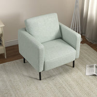 Poltrona 79x76x65 cm in Tessuto Effetto Lino Traspirante Grigio