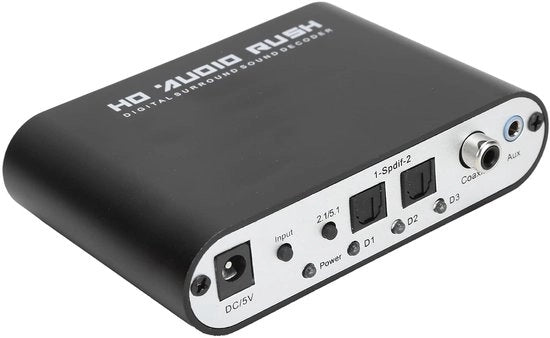 Convertitore AC 3 digitale a analogo - 5.1 canali - decoder DTS - digitale a analogo - ottico a coaxiale - per una sala di concerti o un cinema a casa.