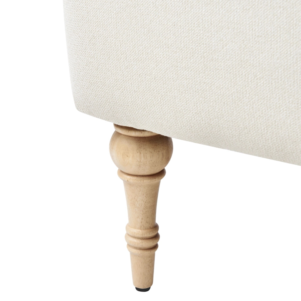 Poltrona Beige chiaro Tessuto poliestere idrorepellente Gambe in legno di gomma Arredamento minimalista retrò per il soggiorno