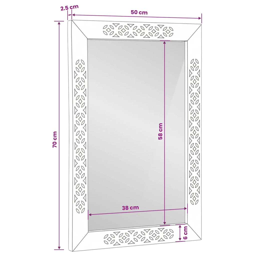 Specchio da bagno con specchio Marrone Chiaro 70 x 50 x 2,5 cm 4018111