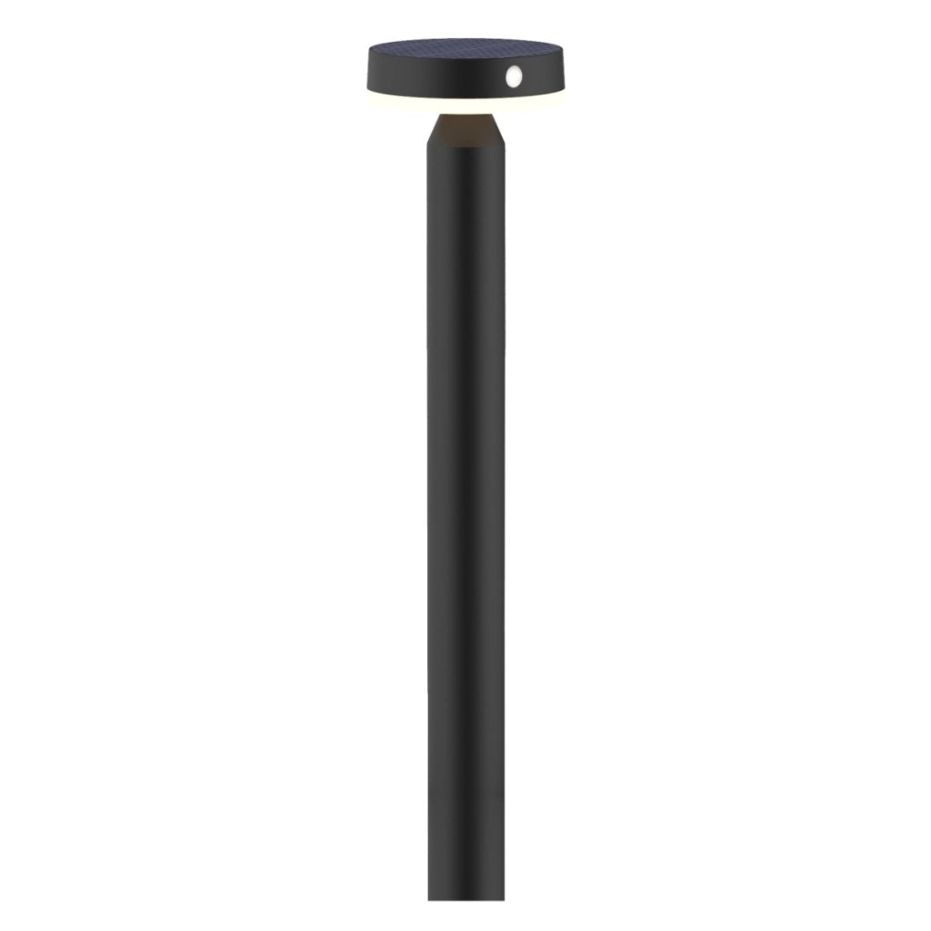 Paletto LED solare 4,5W 4000K PIR IP44 nero Polux USB-C