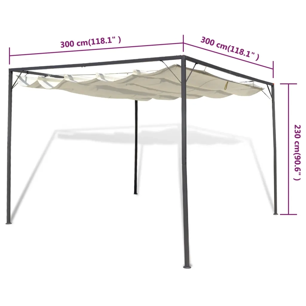 Gazebo | Pergolato da Giardino con Tettuccio Retrattile