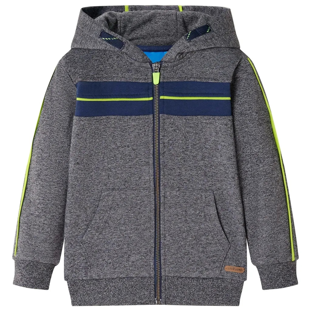 Felpa con Cappuccio e Cerniera per Bambini Grigio MÃ©lange 104cod mxl 132413