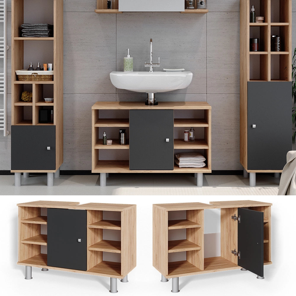Mobiletto per lavabo Fynn Antracite 80 x 54 cm Vicco