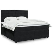 Giroletto a Molle con Materasso Nero 180x200 cm in Velluto 3292408