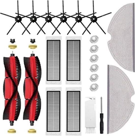 Parti di ricambio, accessori compatibili con aspirapolvere Roborock S5 Max S6 Pure S6 maxV S50 S51 S55 S5 S60 S65 S6, 2 setole a rulli, 6 setole laterali, 4 filtri Hepa, 2 asciugamani da pulizia, 6