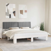 Letto con Testiera Rivestita Grigio chiaro 200 x 200 cm 3398098