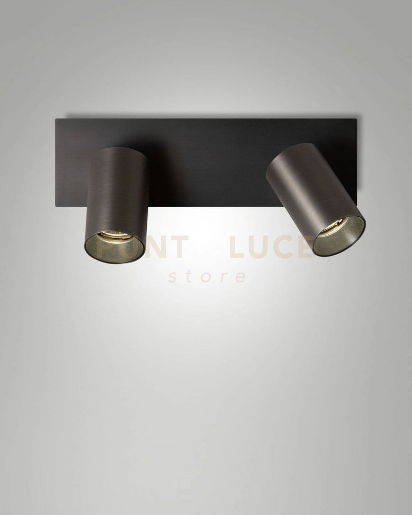 FLORES SPOT 2 LUCI CANNA DI FUCILE ORIENTABILE ATTACCO GU10