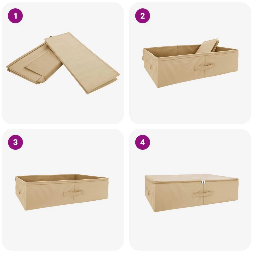 Scatola di Stoccaggio 6 pcs Crema 70 x 40 x 18 cm