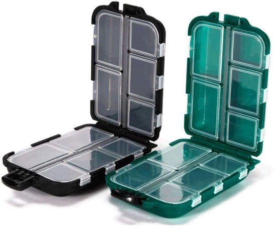 Visgerei Doos Waterdicht - Opbergdoos con 10 Compartimenti - Custodia Portatile - Grucce/Attacchi - Materiale Duraturo - Copertura Transparente