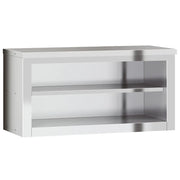 Armadietto a Muro | Mobile Cucina da Parete con Ripiano in Acciaio Inossidabile