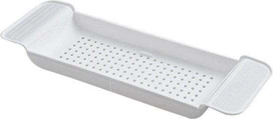 Accessori per doccia - Pannelli per doccia con disegno di chiusura - Respiranti e idrorepellenti - Posizionamento stabile - In grado di contenere diversi oggetti - Piastra per doccia in plastica espandibile (bianca)