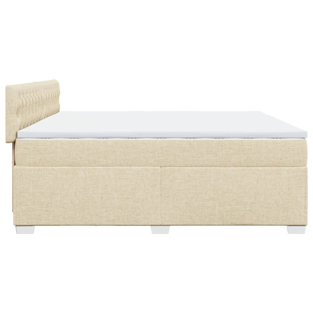 Giroletto a Molle con Materasso Crema 200x200 cm in Tessuto 3286007