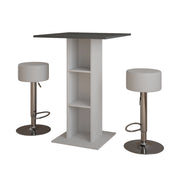 Vicco tavolo bar con sgabelli Bianco/antracite 75 x 75 cm con 2 sgabelli da bar