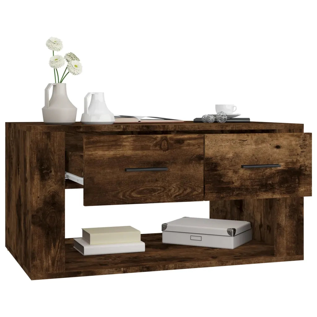 Tavolino da Salotto-Tavolino da soggiorno-Tavolo Rovere Fumo 80x50x40 cm Legno Multistrato 300437